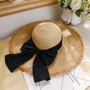 Straw Hat w/ black bow